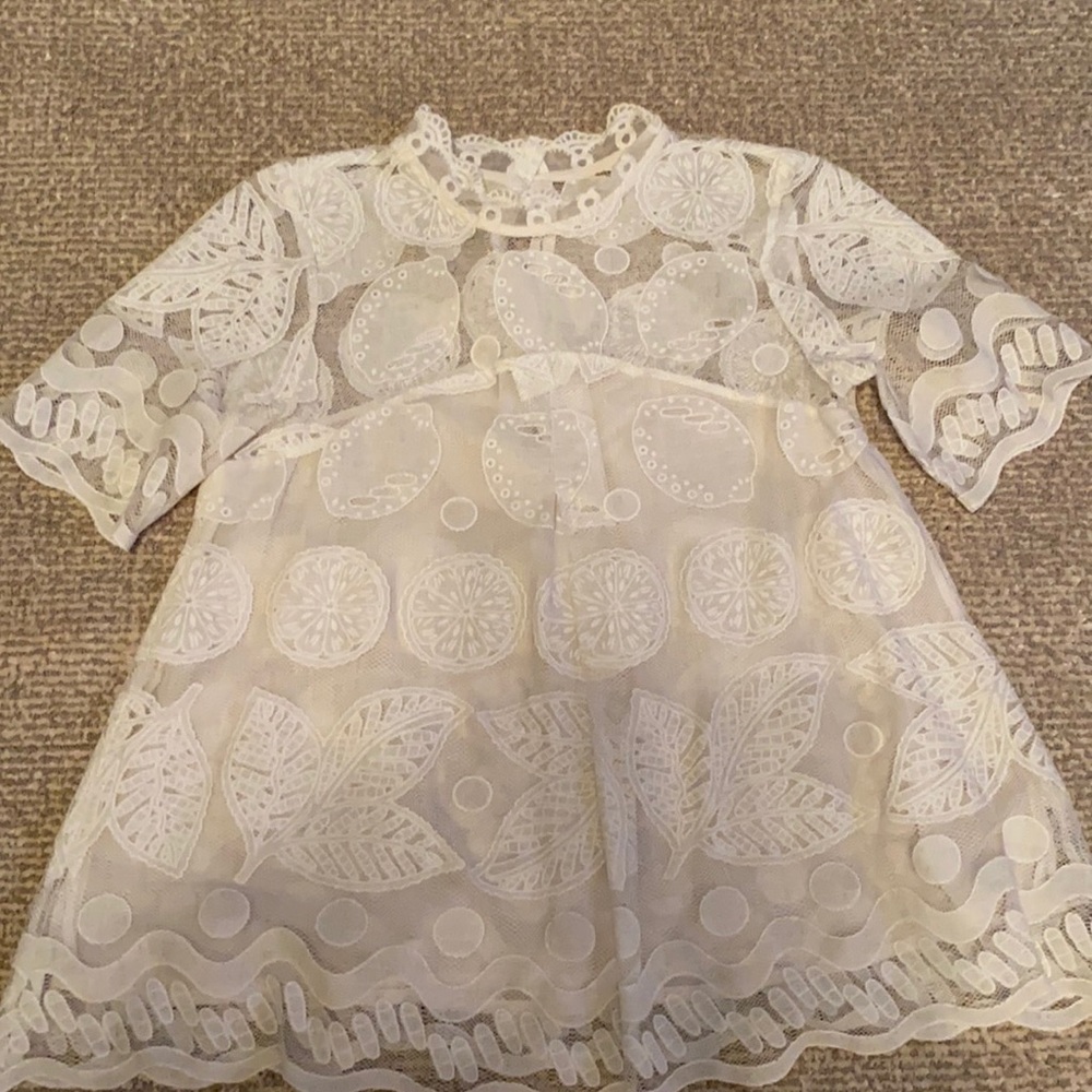 Lace citrus floral top